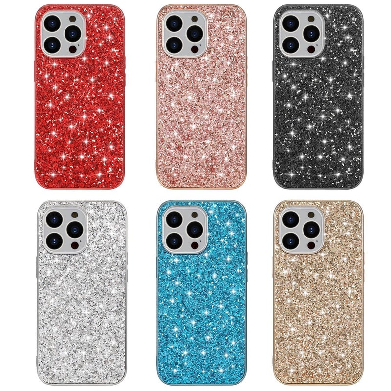 For Apple 14 Electroplated Glitter Phone Case 14pro Japan and South Korea Drop-resistant Glitter Case 14max Women's Sticker Case - Image 4