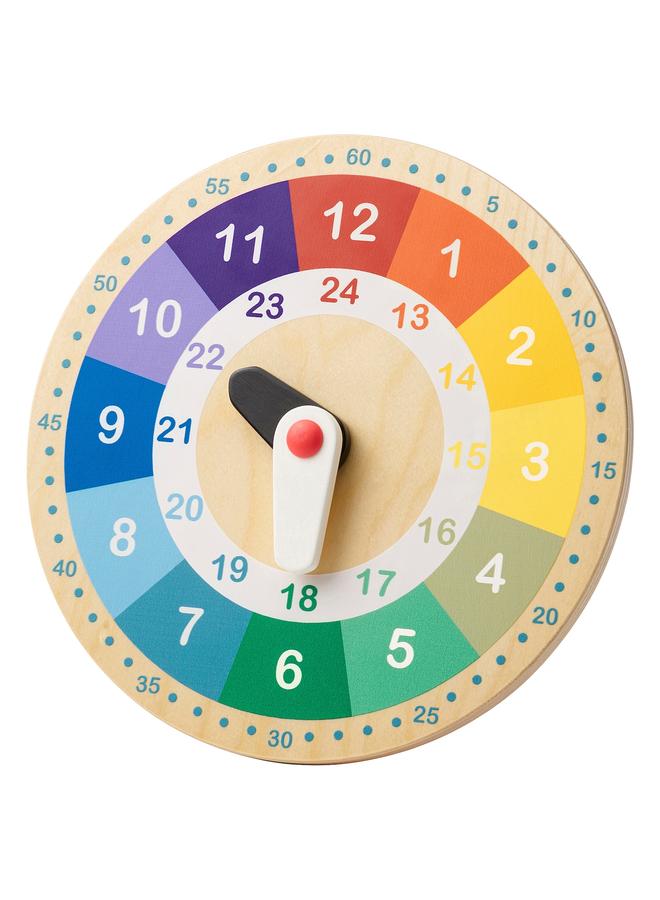 erorex Educational Wooden Clock, Multicolour, 25 Cm - Image 1