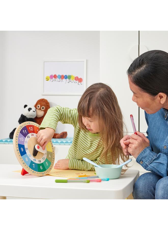 erorex Educational Wooden Clock, Multicolour, 25 Cm - Image 2