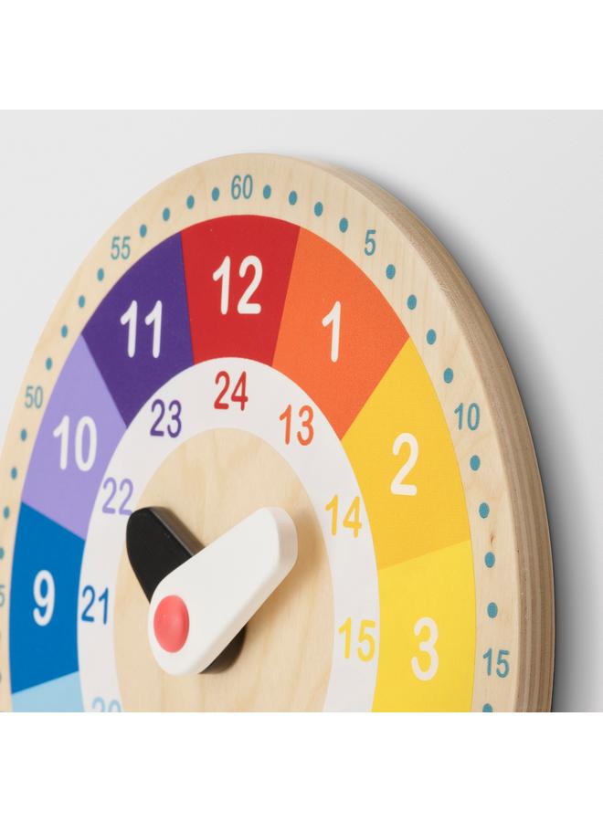 erorex Educational Wooden Clock, Multicolour, 25 Cm - Image 5