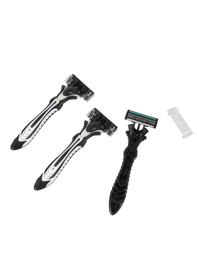 LAWAZIM 6-Blade Men's Disposable Razors - Pack of 3 - Disposable Men's Shaving Razors with Non-Slip Grip and Protective Cap - for a Comfortable, Smooth, and Close Shave on the Face, Neck, and Beard - Image 3