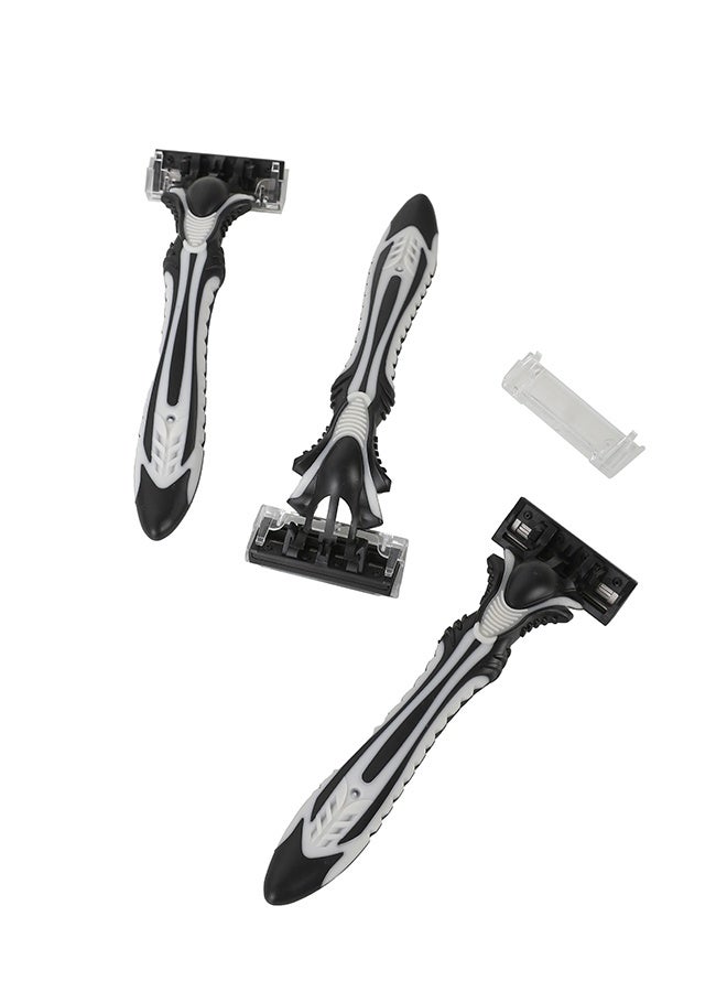 LAWAZIM 6-Blade Men's Disposable Razors - Pack of 3 - Disposable Men's Shaving Razors with Non-Slip Grip and Protective Cap - for a Comfortable, Smooth, and Close Shave on the Face, Neck, and Beard - Image 4