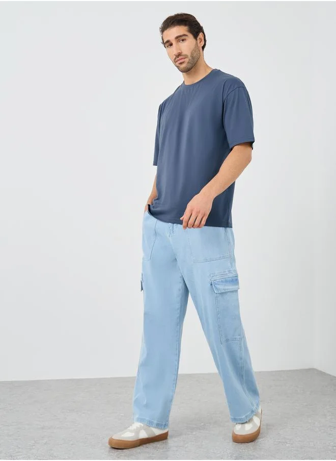 Styli Styli Solid Crew Neck Short Sleeve T-Shirt