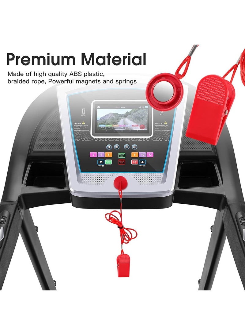 بكومور مفتاح أمان عالمي مغناطيسي لجهاز المشي - مفتاح مغناطيسي بديل لإيقاف الطوارئ مع مشبك وحبل بطول متر واحد، مفتاح ABS دائري لمعظم أجهزة المشي والجري - Image 2