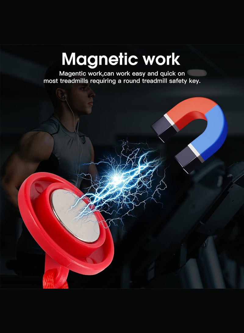 بكومور مفتاح أمان عالمي مغناطيسي لجهاز المشي - مفتاح مغناطيسي بديل لإيقاف الطوارئ مع مشبك وحبل بطول متر واحد، مفتاح ABS دائري لمعظم أجهزة المشي والجري - Image 3