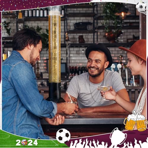 COSYOO 2PCS Drink Tower, 3L Mimosa Tower Dispenser With Ice Tube and Led Light, Tabletop Beer Dispenser 3.17 Qt./100oz, Ideal for Parties Bars Pubs Restaurants - Image 2