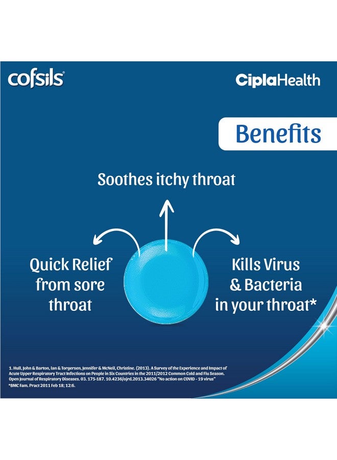 Cipla Cipla Cofsils Lozenges (100 Count) | Fresh Mint Flavour | Quick Relief from Sore Throat, Itchy Throat and Scratchy Throat (10 x 10 Strips)  - Image 4