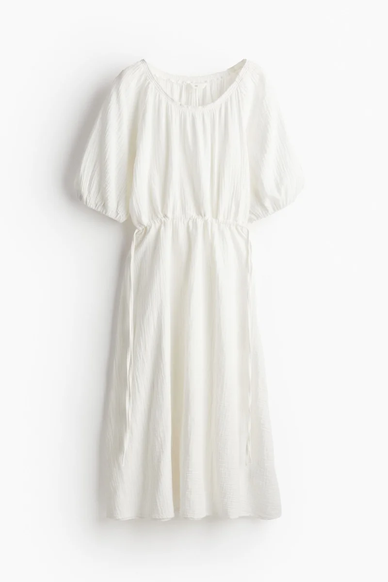 اتش اند ام Drawstring-Waist Cotton Dress