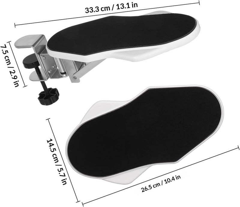 Zerodeko Desk Arm Rest Clamp-on Foldable Elbow Support with Wrist Cushion for Desk Edge Extension, Adjustable Comfortable Forearm Rest for Office and Home Workspace - Image 2