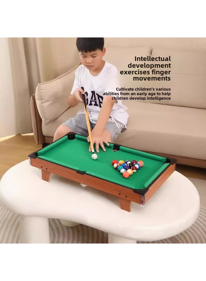Household Mini Pool Table Children's Small Pool Toy Small Dormitory Desktop Multifunctional Portable Adult Large Size-Color:1136a Wood Grain Table Ball Table 68cm Club X2 3.2cm American Ball X1 Matching Tripod X1 Brush X1 Powder Cleaning X1  - Image 3