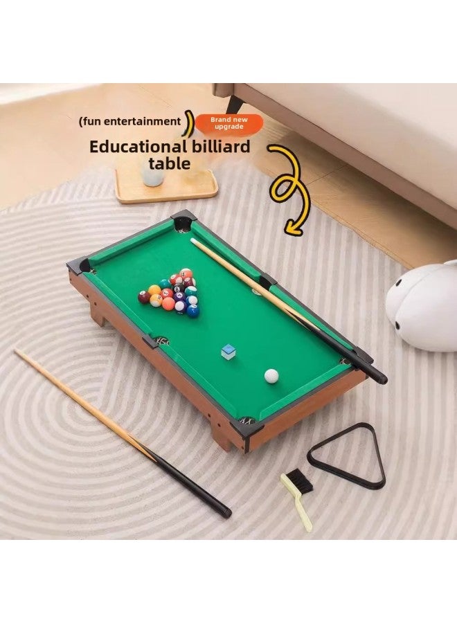 Household Mini Pool Table Children's Small Pool Toy Small Dormitory Desktop Multifunctional Portable Adult Large Size-Color:1136a Wood Grain Table Ball Table 68cm Club X2 3.2cm American Ball X1 Matching Tripod X1 Brush X1 Powder Cleaning X1  - Image 2