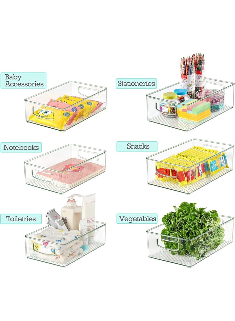 KITCHENOO Set of 8 Clear Fridge Organizer Bins, Stackable Refrigerator Organizers and Storage for Fridge, Freezer, Pantry, BPA Free - Image 3
