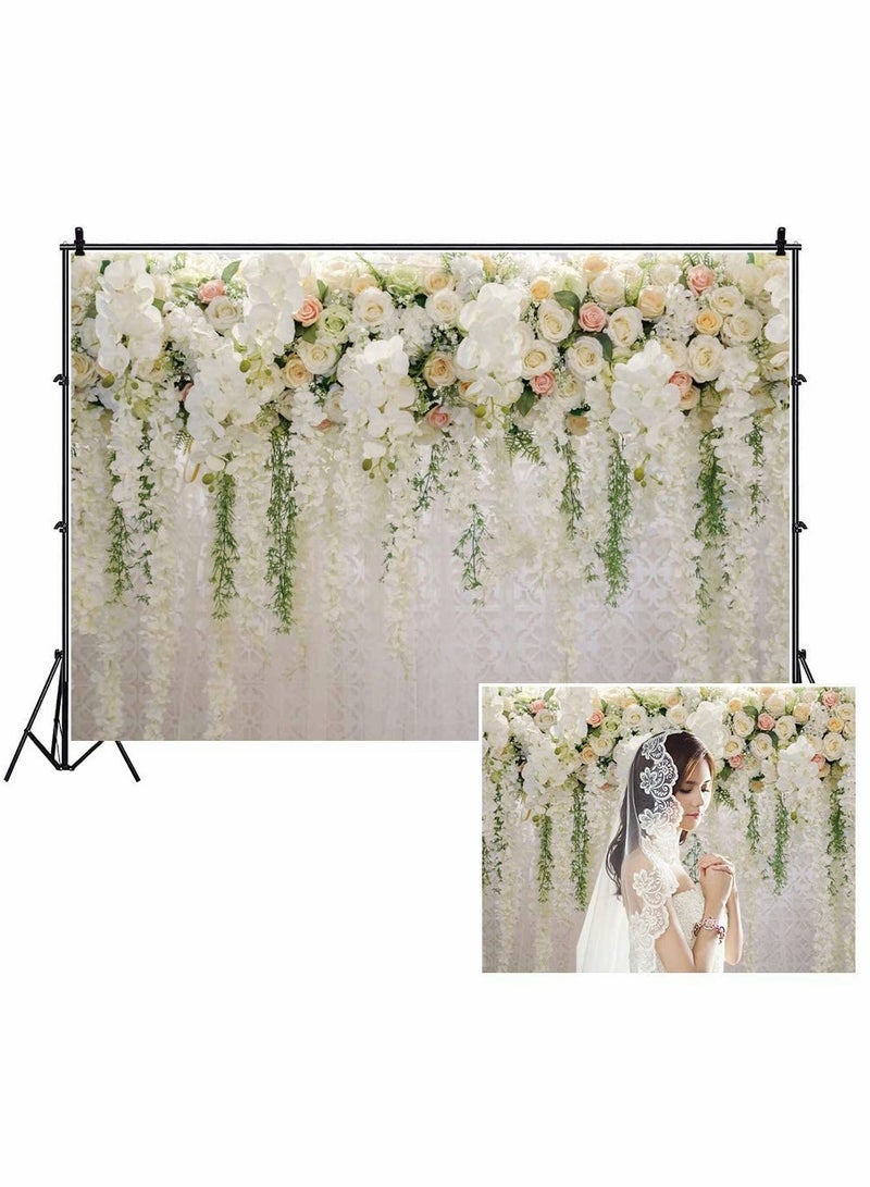 Elegant Floral Wall Backdrop for Weddings, Bride Photography Rose Background, Stunning Floral Decor for Memorable Wedding Photos - Image 1