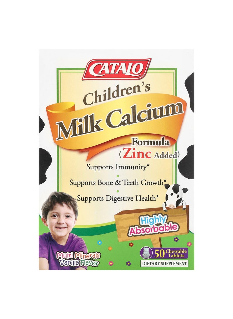 Children's Milk Calcium Formula, Zinc, 50 Chewable Tablets