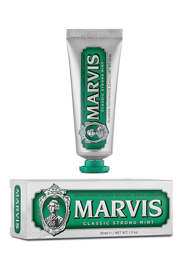 مارفيس معجون أسنان النعناع القوي الكلاسيكي 25 مل ، معجون أسنان ذو نكهة مثيرة يساعد على إزالة اللوحة مع طازجة طويلة الأمد - Image 1