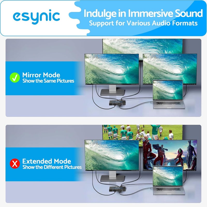 eSynic Professional HDMI Splitter 1 in 4 Out 4K@30HZ 4 Way HDMI Adapter 4k HDCP 1.4 Hdcp Bypass Splitter Plug&Play for Fire Stick PS4 Blu-ray Player etc[No Extend Mode][No Switcher][No CEC] - Image 5