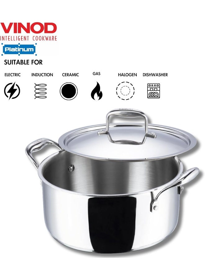 VINOD وعاء صلصة من الفولاذ المقاوم للصدأ ثلاثي الطبقات من فينود بلاتينيوم مع غطاء - 20 سم، 3 ل (مناسب للطهي بالحث) - Image 5