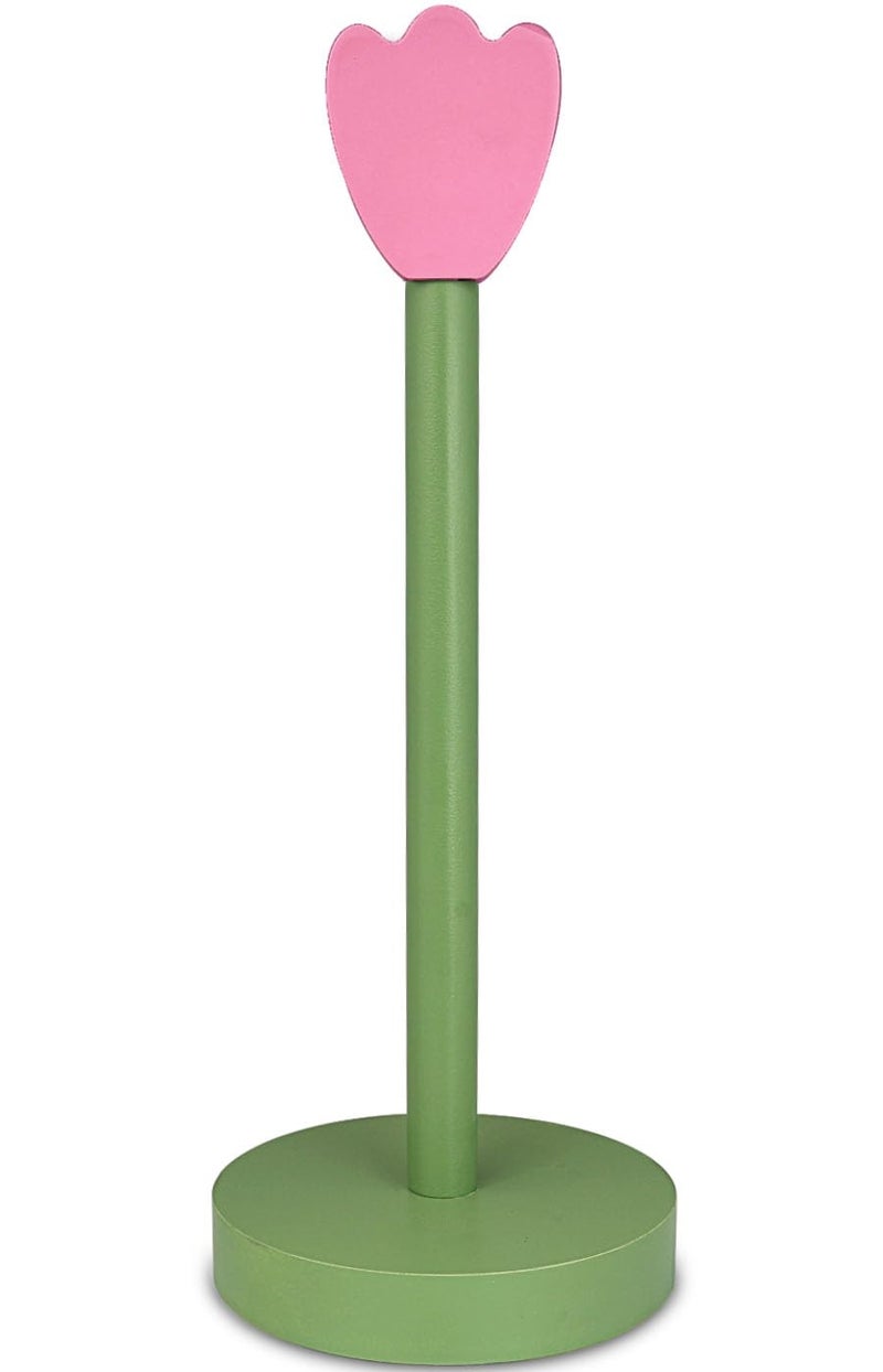 DBlosp Modern Wooden Paper Towel Holder Stand - Beautiful Flower Design with Anti-Skid Base, Easy No-Tool Assembly for Kitchen Countertop, Bathroom, Office - Natural Home Decor - Image 5