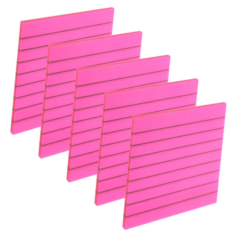 5 Pack Self Adhesive Lined Memo Pads for Home Office Quick Notes Reminders and Stickers - Image 2