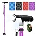 BeneCane Walking Cane for Women Folding Cane for Men with Two Led Lights Quad Cane with Stable Base Lightweight and Adjustable Walking Stick - Image 1