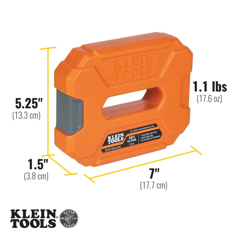 Klein Tools 62811 Reusable Ice Packs for Cooler Bags and Lunch Boxes, Interlocking Design, Heavy Duty for Daily Use, Quick Freeze, 2-Pack - Image 4