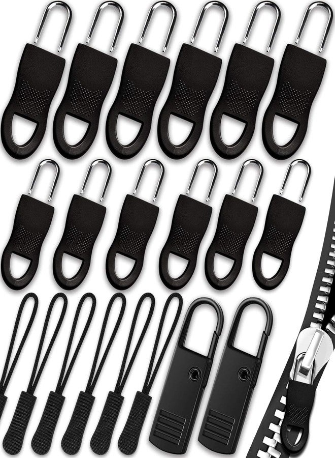 VENEXA 20pcs Zipper Pulls Replacement Kit, Universal Zipper Puller, Detachable Zipper Pull Tab for Bags, Purses, Luggage, Backpacks, Jackets, Boots, Tents - 3 Styles, 4 Sizes - Image 1