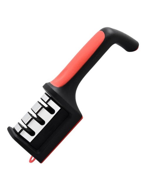 3-Stage Knife Sharpener Black/Silver/Red