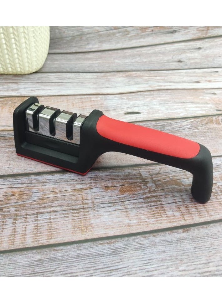 DTBG - 3-Stage Knife Sharpener Black/Silver/Red - Image 1