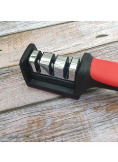 DTBG 3-Stage Knife Sharpener Black/Silver/Red  - Image 5