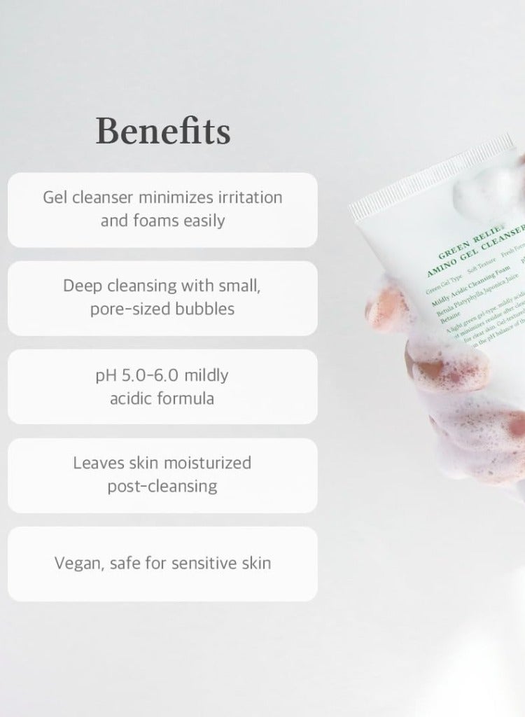 دي آر.ألثيا غسول الوجه د. ألتيا جرين ريليف أمينو جل – تنظيف لطيف وترطيب، 100 مل – مهدئ ومتوازن الحموضة للبشرة الحساسة - Image 5