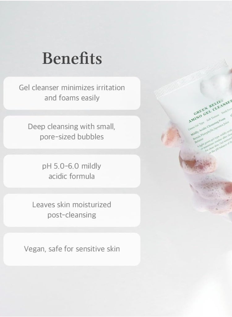 Dr.althea Dr. Althea Green Relief Amino Gel Cleanser – Gentle & Hydrating Face Wash, 100ml – Soothing, pH-Balanced & Ideal for Sensitive Skin  - Image 4