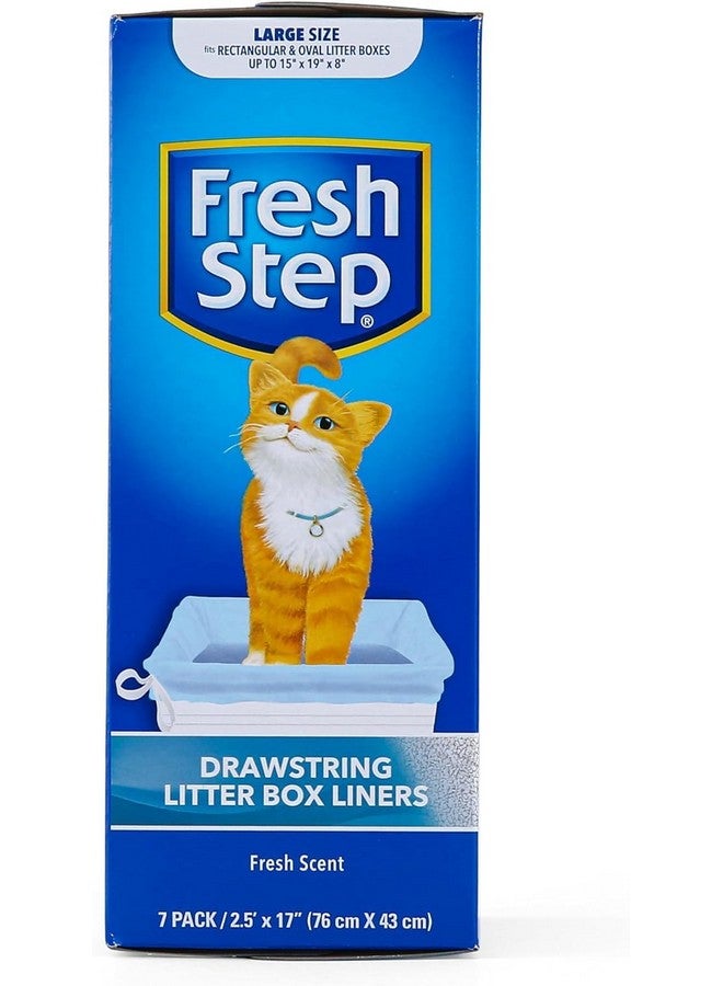 Fresh Step Drawstring Large Litter Box Liners | Heavy Duty Liners for Cat Litter Box | Scented & Unscented Available | Quick & Easy Cleanup, Scented, Large - 3 Pack - Image 1