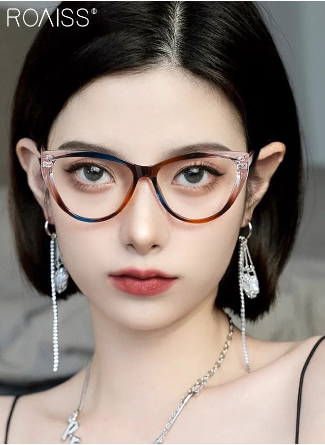 roaiss 3Pcs Women's Blue Light Blocking Glasses Blue Light Filter Computer Reading Gaming TV Phones Cat Eye Eyeglasses Fashion Anti Eyestrain Headache Eyewear 54mm  - Image 2