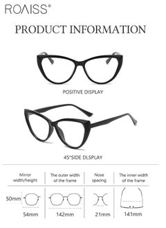 roaiss 3Pcs Women's Blue Light Blocking Glasses Blue Light Filter Computer Reading Gaming TV Phones Cat Eye Eyeglasses Fashion Anti Eyestrain Headache Eyewear 54mm  - Image 5