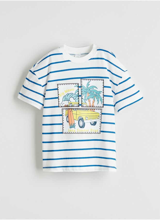 LC WAIKIKI Crew Neck Printed Boy T-Shirt and Shorts 2 Pack Summer  - Image 2
