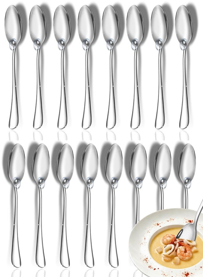 Scent Time 12 Pcs Tablespoons Set, 7.3" Dinner Spoons, Top Food Grade Stainless Steel Spoons Silverware Set, Cutlery Soup Spoons, Mirror Finish & Dishwasher Safe - Image 1