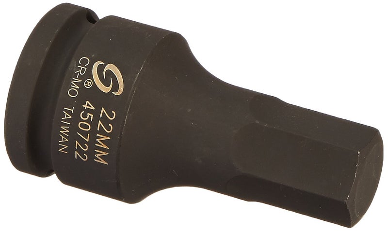 SUNEX TOOLS 450722 3/4-Inch Drive 22-mm Hex Driver Impact Socket