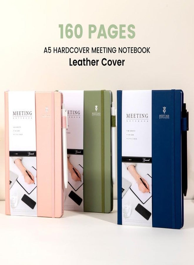 Yoment Meeting Notebook for Work with Action Items Hardcover Leather 5.5X 8.5 Office Project Planner for Women Men Meeting Notes Notebooks for Work, Green - Image 5