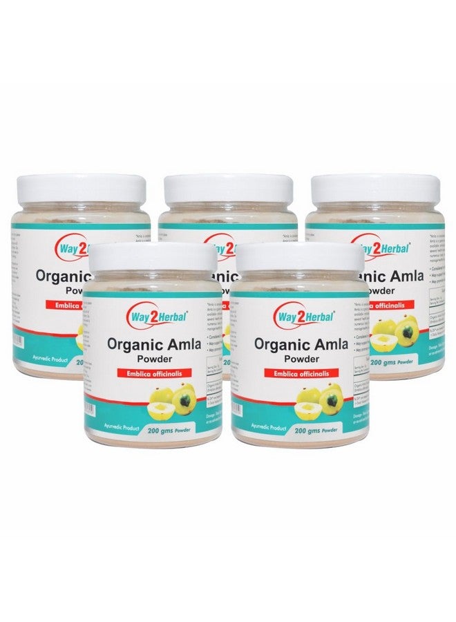 Way2Herbal Organic Amla Powder 200 gram - Pack of 5 - Image 1