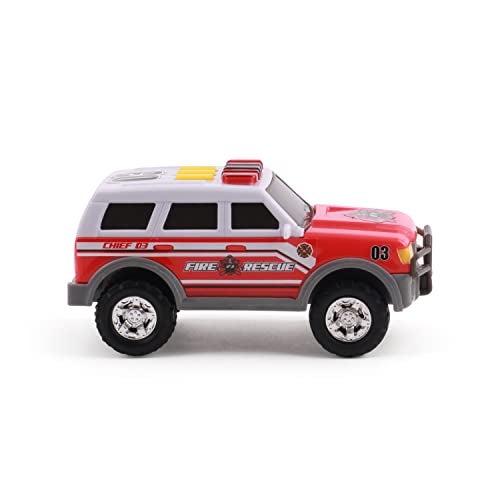 Mighty Fleet Toughest Minis 5 Fire Chief SUV Toy wLights Sounds Realistic Design Batteries Included Age 3 - Image 1