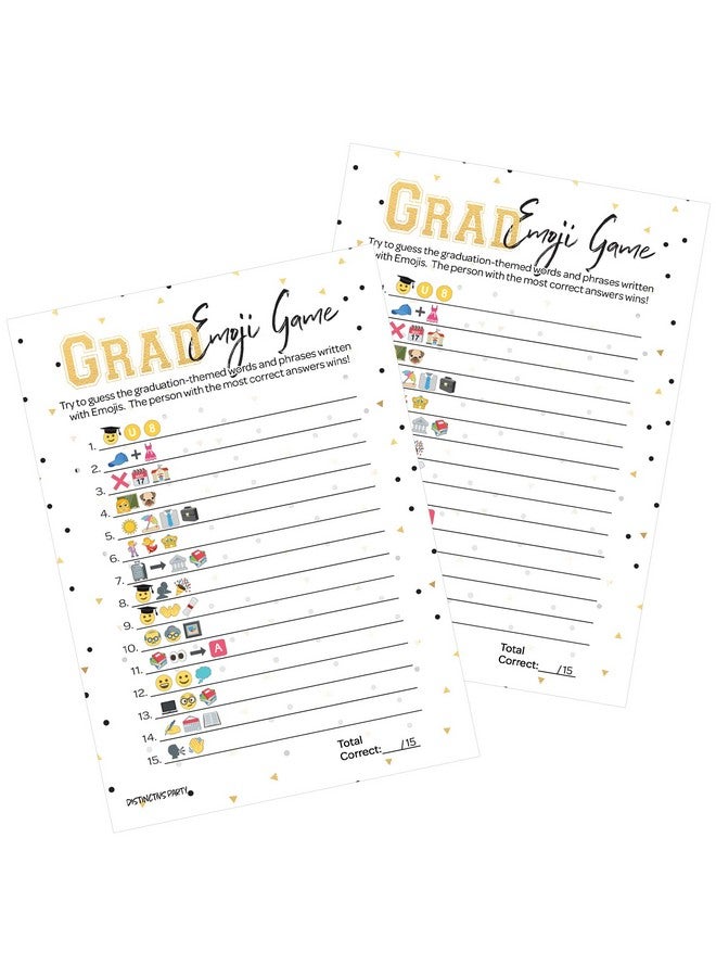 DISTINCTIVS Graduation Emoji Game, Graduation Game for Parties 2025, Grad Party Game - 25 Count - Image 1