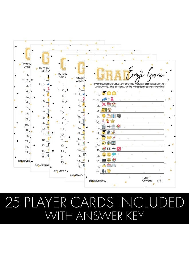 DISTINCTIVS Graduation Emoji Game, Graduation Game for Parties 2025, Grad Party Game - 25 Count - Image 3