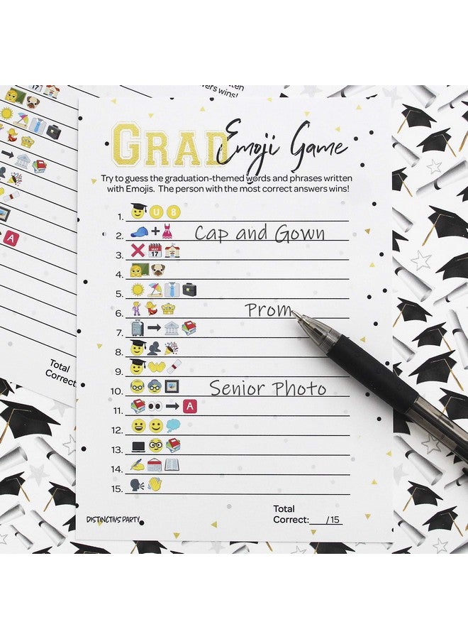 DISTINCTIVS Graduation Emoji Game, Graduation Game for Parties 2025, Grad Party Game - 25 Count - Image 5