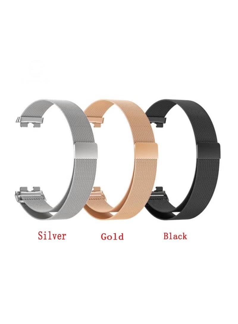 3-Pack Stainless Steel Milanese Loop Band Watchband For HUAWEI Band 8/9 Black/Sliver/Gold - Image 1