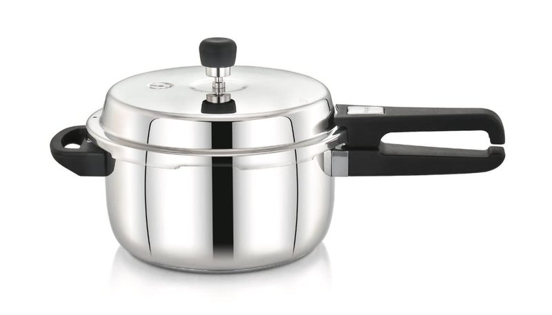 Praylady Stainless Steel Pressure Cooker With Outer Lid Induction Compatible Pressure Cooker Cooker Capacity 5 Litre Silver - Image 1