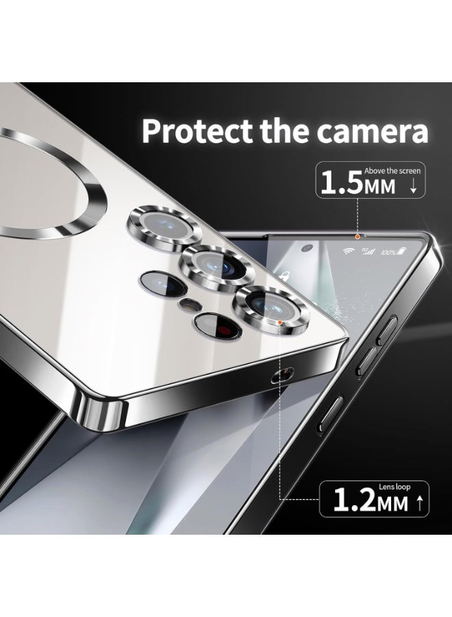 أكاليكس جراب مغناطيسي لهاتف سامسونج S26 ألترا، جراب شفاف، [متوافق مع ماج سيف، واقي عدسة كاميرا مدمج] | أسود - Image 4