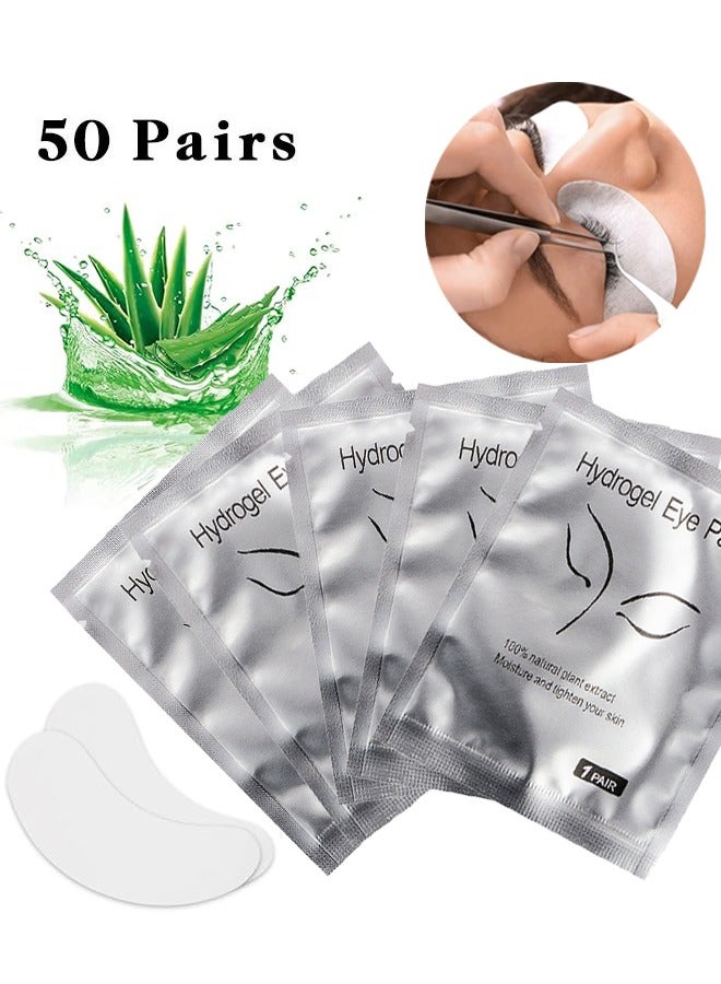 Generic 50 Pairs Hydrogel Eye Pads, Lint-Free for Eyelash Extension Grafting, DIY False Eyelash Lash Extension Makeup Eye Gel Pad, Beauty Makeup Mask Kit, Under Eye Gel Pad  - Image 1