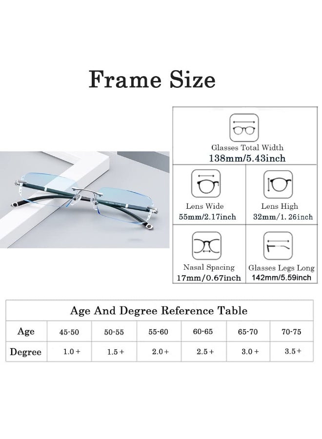 Frameless reading glasses anti-blue light radiation protection flat zero degree anti-fatigue reading glasses for middle-aged and elderly people - Image 3