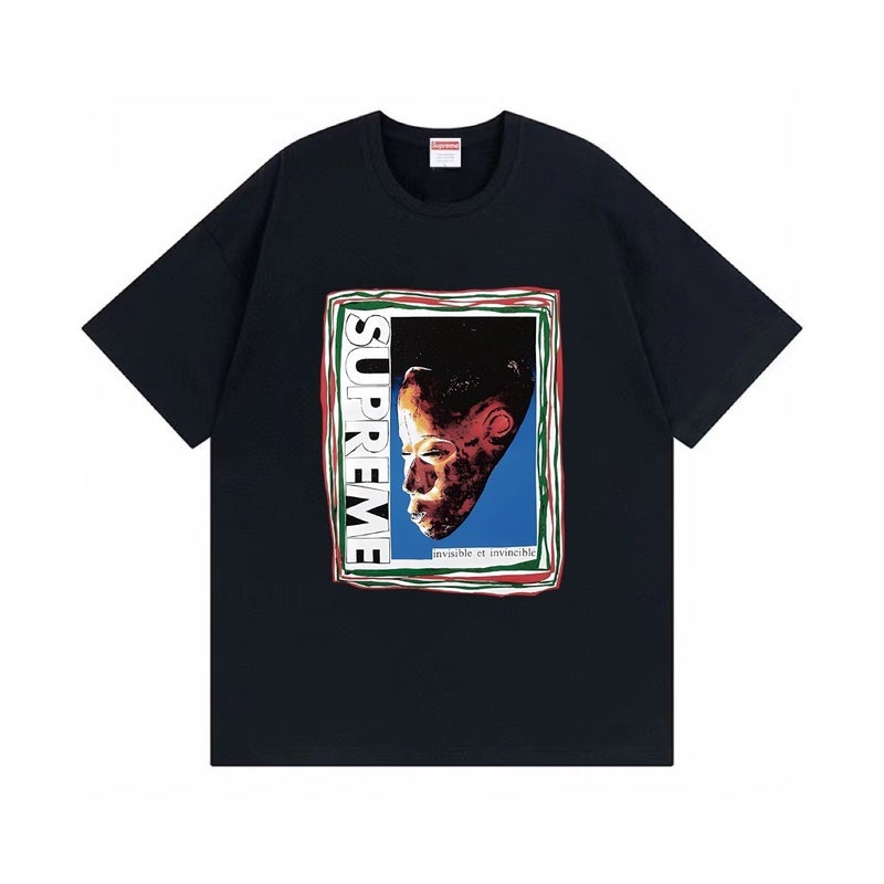 SUPREME 26FW New Trendy SUP American Retro Letter Print All-Match Short Sleeve T-Shirt - Image 1