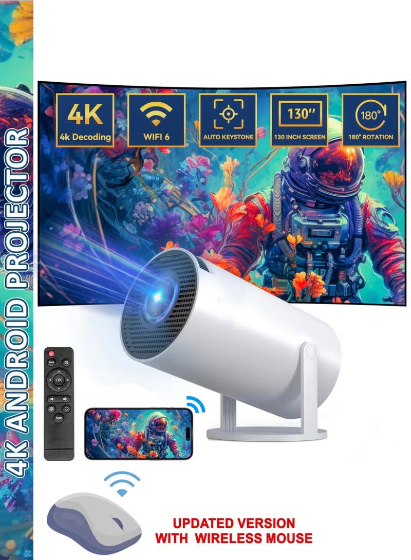Toshonics Portable HD Projector - Support 4K - Smart Projector with 5G Dual-band Wifi and Bluetooth 5.0 - Mobile Home Theater - Compatible With Android/iOS/Windows/TV Stick/HDMI/USB - Image 1